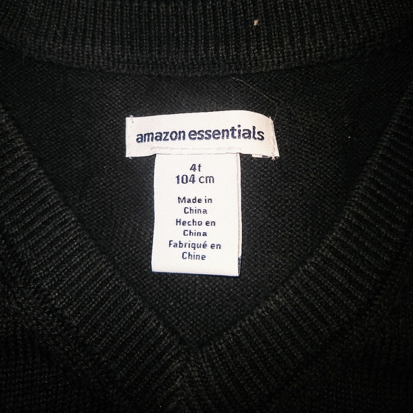 Essentials Boys Sweater Black Size 4T V Neck Uniform Cotton NWOT - Picture 3 of 3